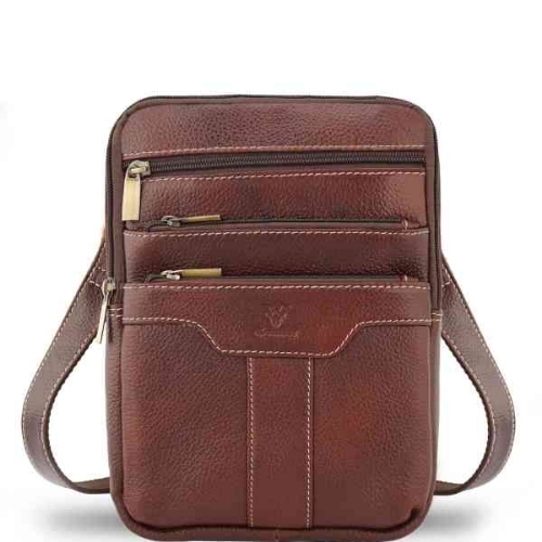 Genuine Leather Multi Pocket Messenger Bag