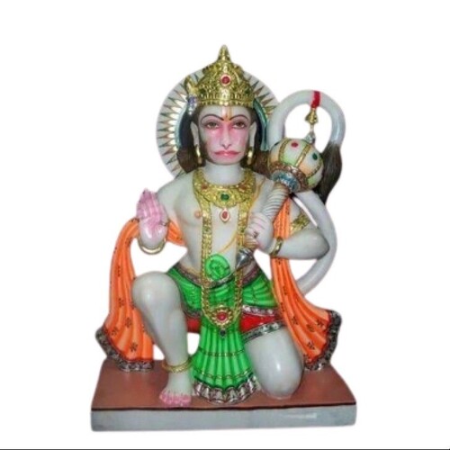 Marble Hanuman Ji Statue - Color: Multi Color