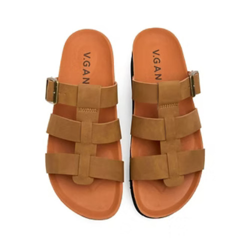 Mens Leather Slippers - Leather Material, Slip-on Style, Brown Color | Trendy Modern Styles, Comfortable Lightweight Fabric, Easy Care Wear