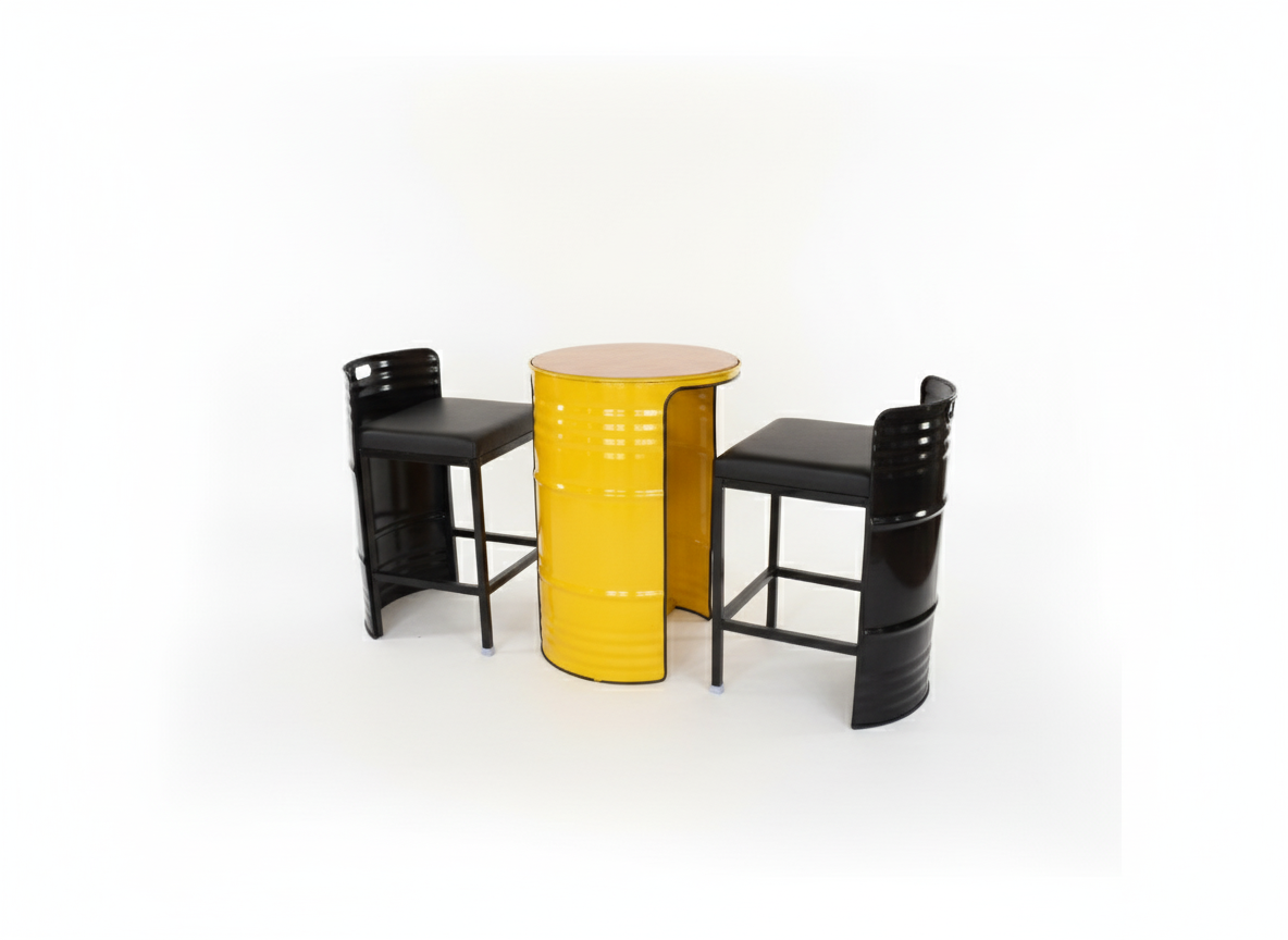 Unique Steel Chair And Table Set - Artwork: Handmade