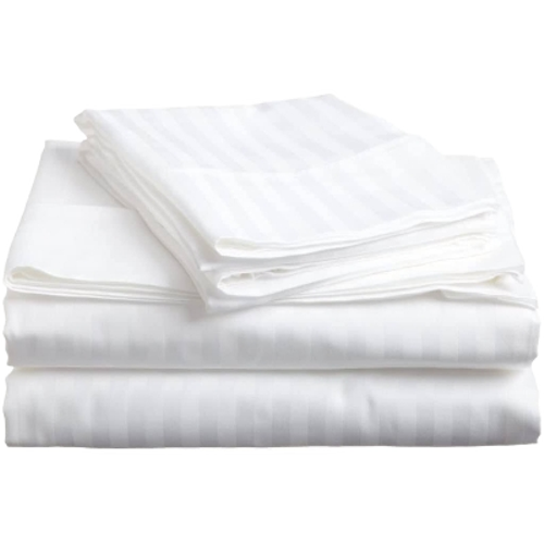 White Strips King Bedsheet Set