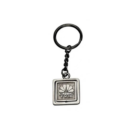 Black Silver Zinc Keychain