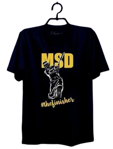 Men Black Custom Cotton T Shirt