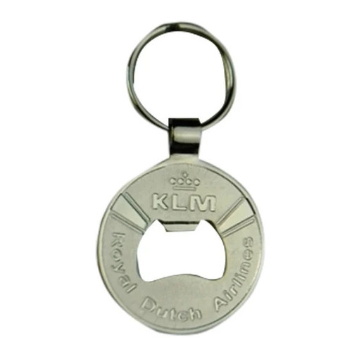 Metal Bottle Opener Keychain - Color: Silver