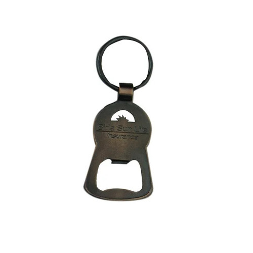 Oxidised Bottle Opener Keychain - Color: Silver