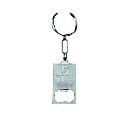 Polished Bottle Opener Keychain - Color: Silver