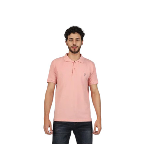 Men Solid Polo Neck Pure Cotton T-Shirt