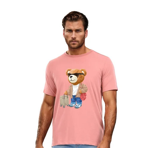 Men Typography Round Neck Polyester T-Shirt - Age Group: Adult