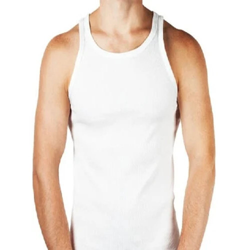 Mens White Cotton Vest