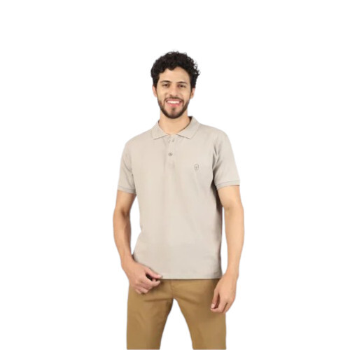 Plain Men Solid Polo Neck Pure Cotton T-Shirt