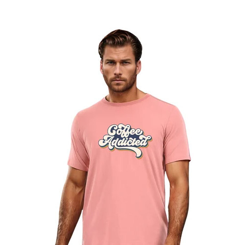 Printed Half Sleeves Men Typography Round Neck Polyester T-Shirt