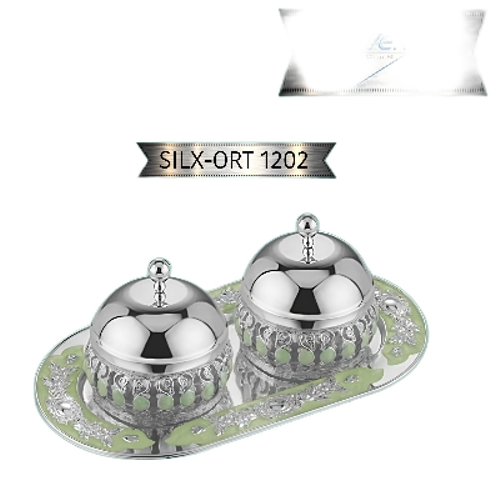 Silver-Plated Decorative Bowl Set With A Tray