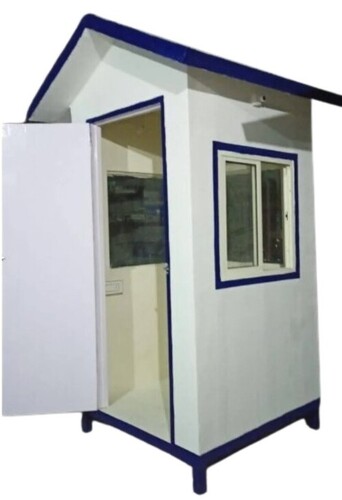 Prefabricated Security Guard Cabin - Color: White And Blue