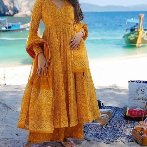 Anarkali Printed Kurti Set