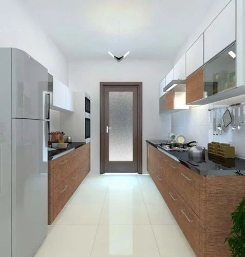 Parallel Wooden Modular Kitchen