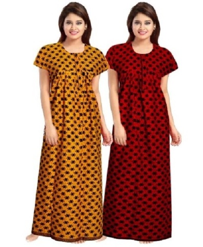 Printed Full Length Cotton Nightgown
