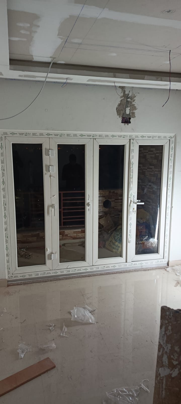 Upvc Bi-Folding Door & Window - Color: White/Grey/Wooden
