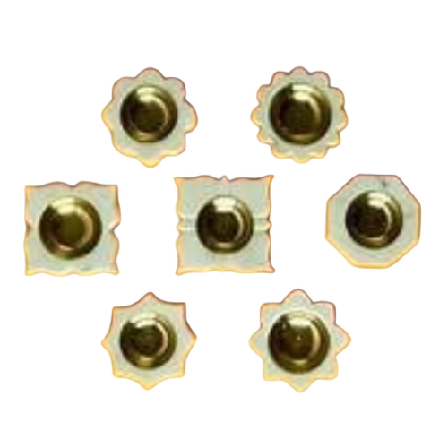 Decorative Marble Brass Diya - Color: Golden