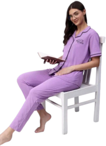 Front Open Hosiery Women Night Suit