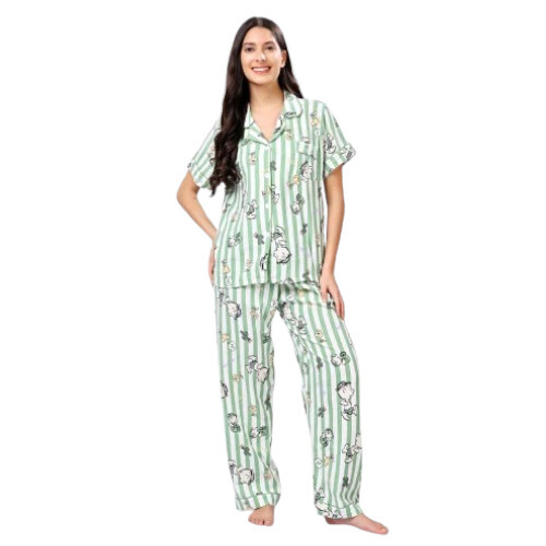 Front Open Ladies Cotton Night Suits