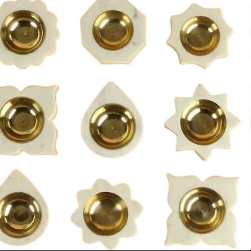 Marble Brass Diya