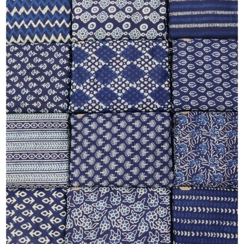 Royal Blue Printed Fabric