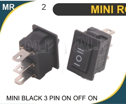 Mini Black 3 Pin On Off On