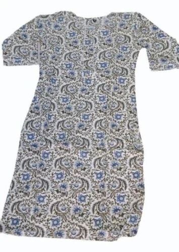Cotton Printed Straight Kurti