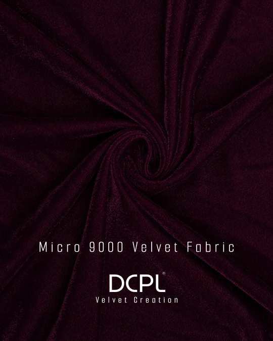 Dark Burgundy Stylish 9000 Gsm Micro Velvet Fabric - Application: Lehenga