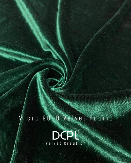 Dark Green Premium Single Tone 9000 Gsm Micro Velvet Fabric - Application: Fashion & Interior Projects