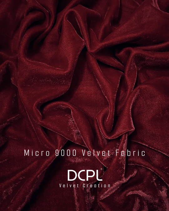 Dark Maroon Premium 9000 GSM Micro Velvet Fabric For Dress
