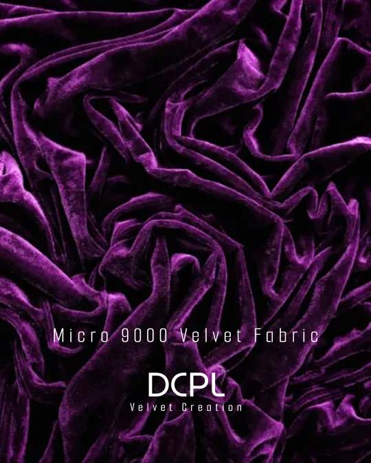 Dark Purple Heavy 9000 Gsm Micro Velvet Fabric Single Tone - Application: Kurti