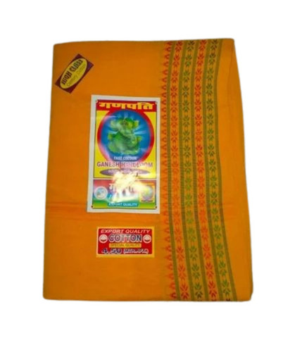 Ganpati Orange Cotton Saree