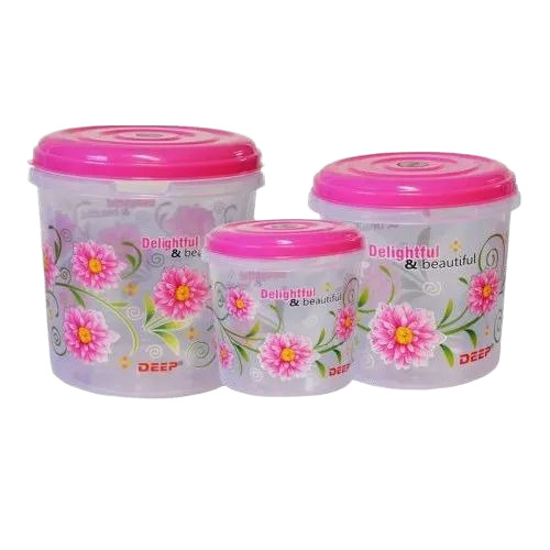 Plastic Printed Airtight Container Set
