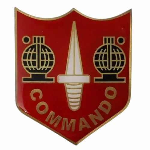 Red Brass Commando Badge