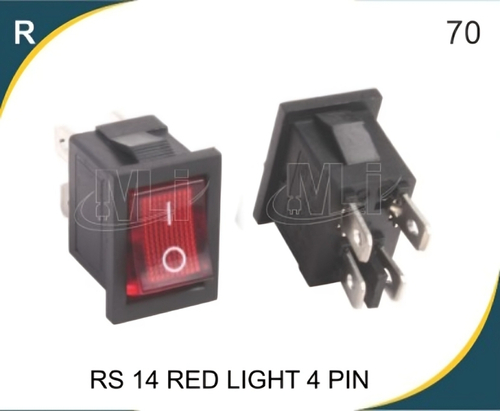 Rocker Switch Red Light 4 Pin