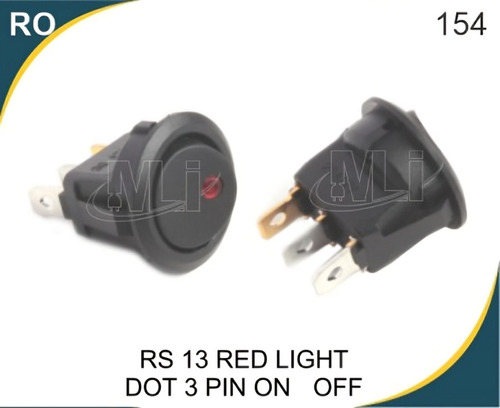 Round Rocker Red Led Dot Light Switch