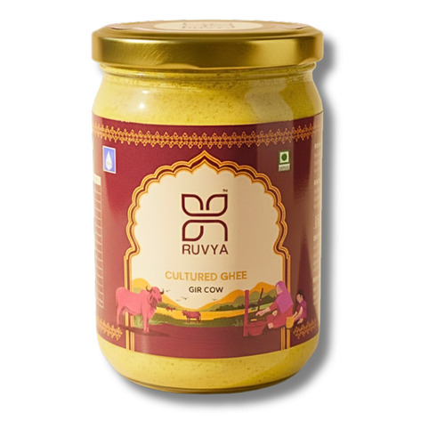 Ruvya A2 Gir Cow Cultured Ghee 500Ml - Color: Pale Yellow
