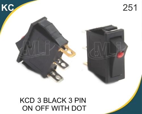KCD 3 Long Rocker Switch Red Dot Light