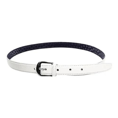 Men Formal White Artificial Leather Belt