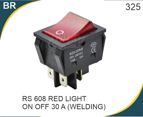 Welding Rocker Switch 30 Amp Red Light