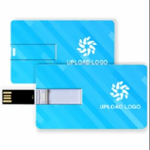 Plastic blue corporate credit card pen drives