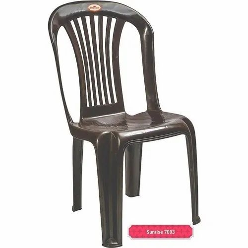 Black Plastic Armless Chair