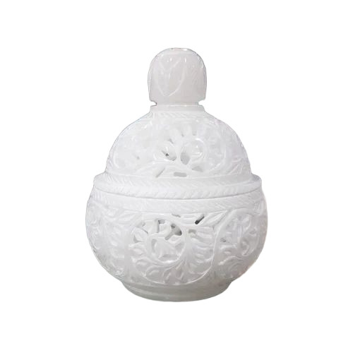 Carved Marble Candle Stand