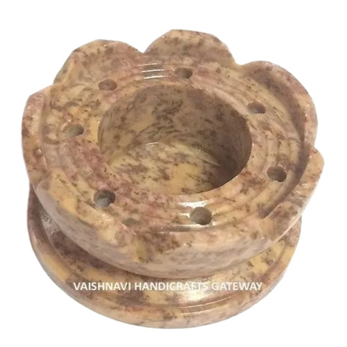 Flower Cut Marble Candle Stand