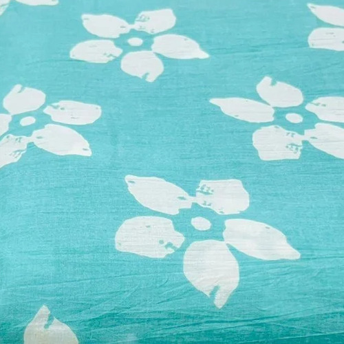 Blue Printed Cotton Fabric