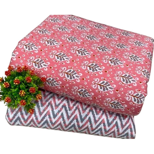 Light Pink Printed Cotton Fabric - Application: Textiles Industry