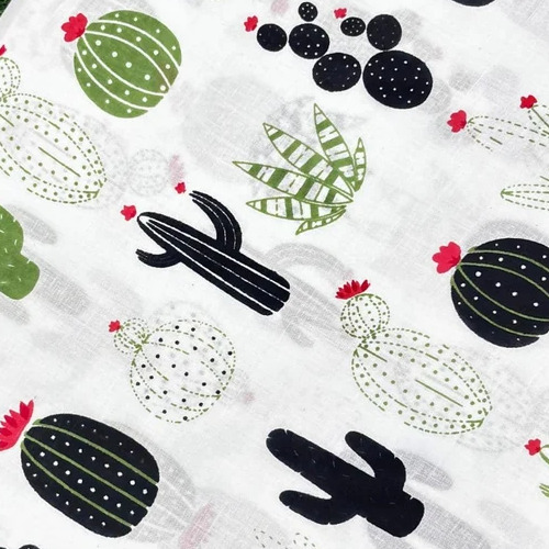 White Cotton Printed Fabric
