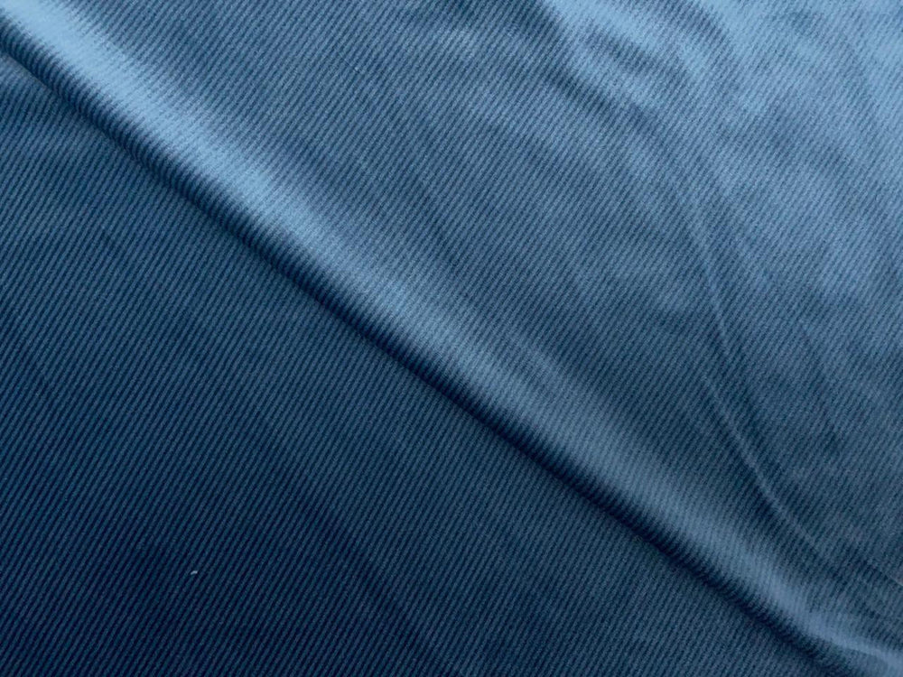 Blue Luxury Stripes Corduroy Fabric Soft Textured Cloth - Application: Coats