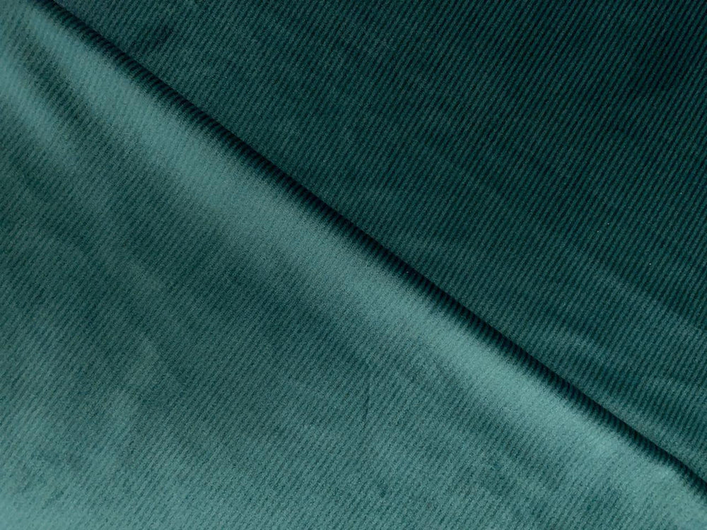 Bottle Green Fine Wale Striped Corduroy Fabric - Application: Jackets